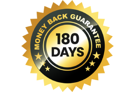 180 day money back guarantee assurance seal for customer purchase protection